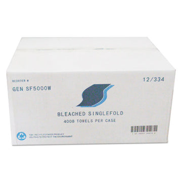 GEN Single-fold Paper Towels, 9 X 9.45, White, 334-pack, 12 Packs-carton freeshipping - TVN Wholesale